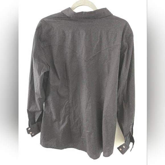NWT Wrangler Western Fashion Long Sleeve Solid Top Mens Size XL Cowboy - Picture 2 of 8